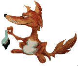 fox with fish